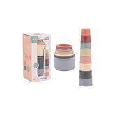 Johntoy - Tazas Apilables de Plástico Biodegradable - Juguetes de Clasificación y Apilamiento